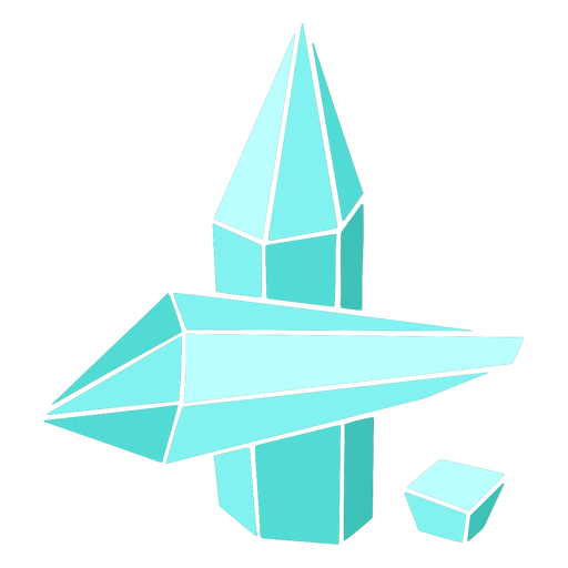 Tres cristales azules Diseño PNG