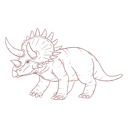 Dinosaurio Triceratops dibujado Diseño PNG