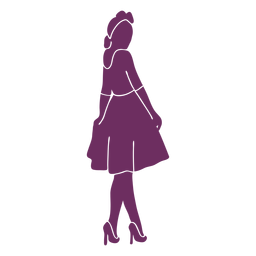 Vintage pinup girl silhouette PNG Design
