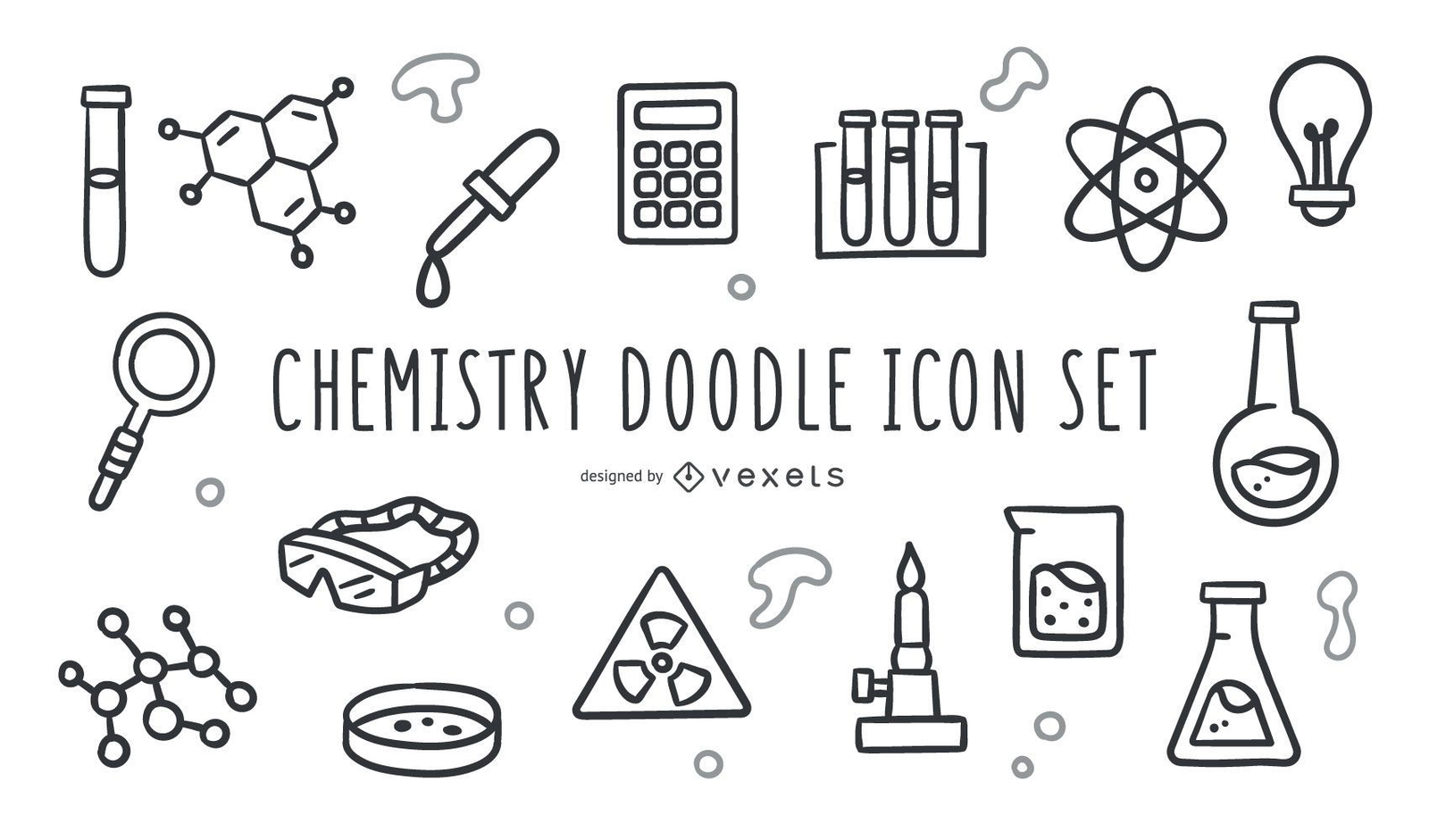 Conjunto de iconos de doodle de química