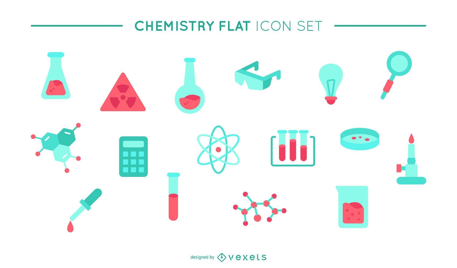 Chemie-Flat-Icon-Set
