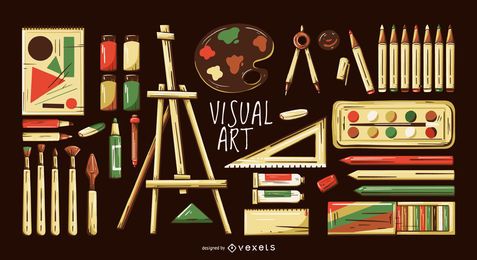 Illustrationssatz der Elemente der bildenden Kunst