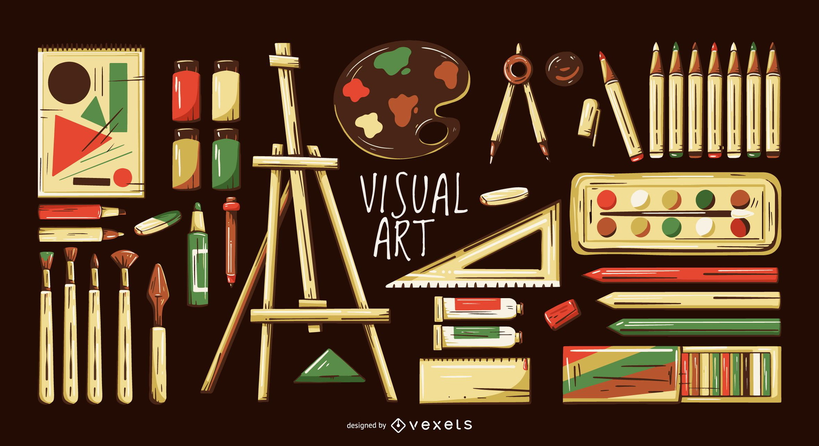 Visual Arts Elements Illustration Set Vector Download