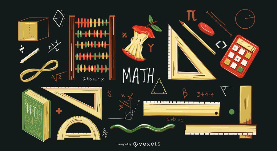 Conjunto de ilustración de elementos matemáticos Conjunto de ilustración de elementos matemáticos