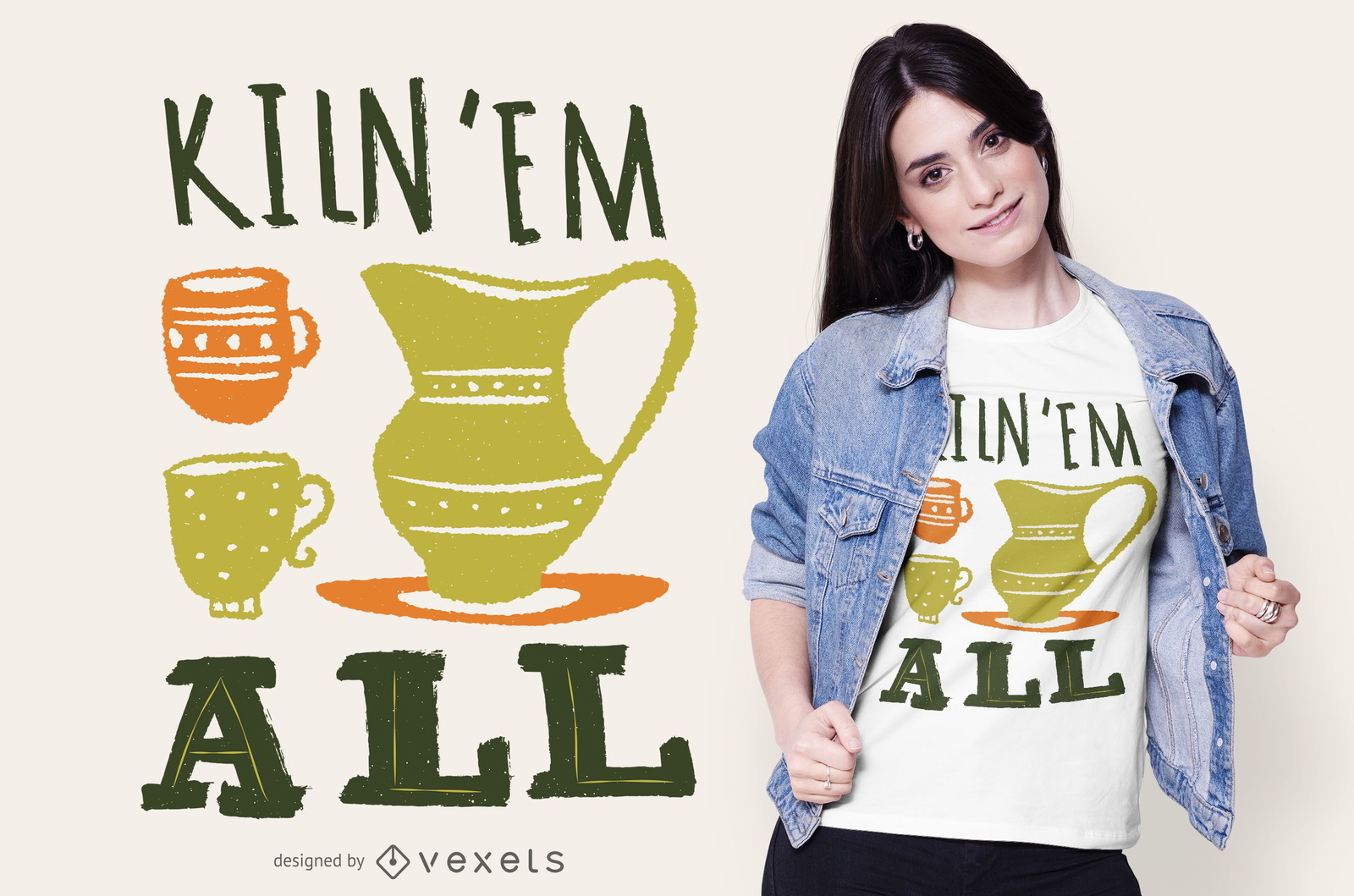 Diseño de camiseta de texto de cerámica divertida