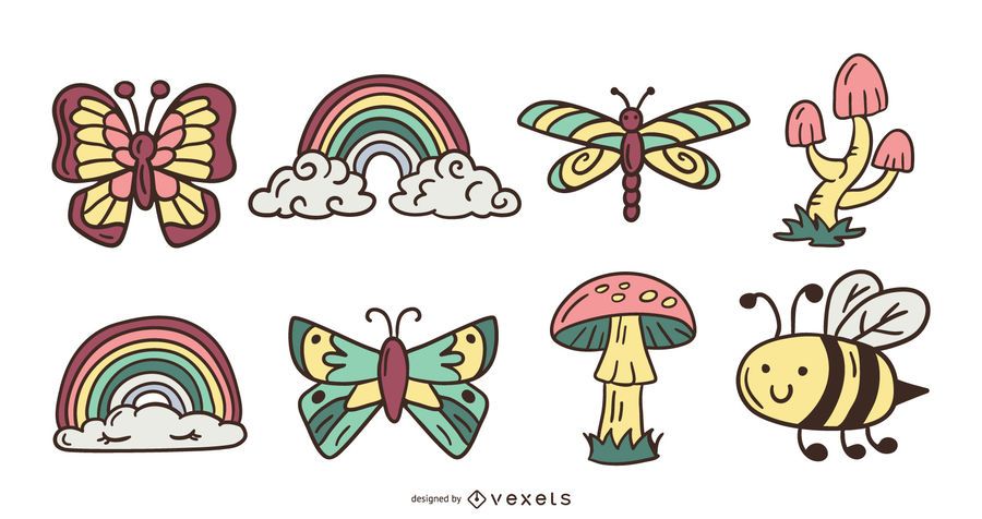 Cute Nature Elements Illustration Pack Cute Nature Elements Illustration Pack
