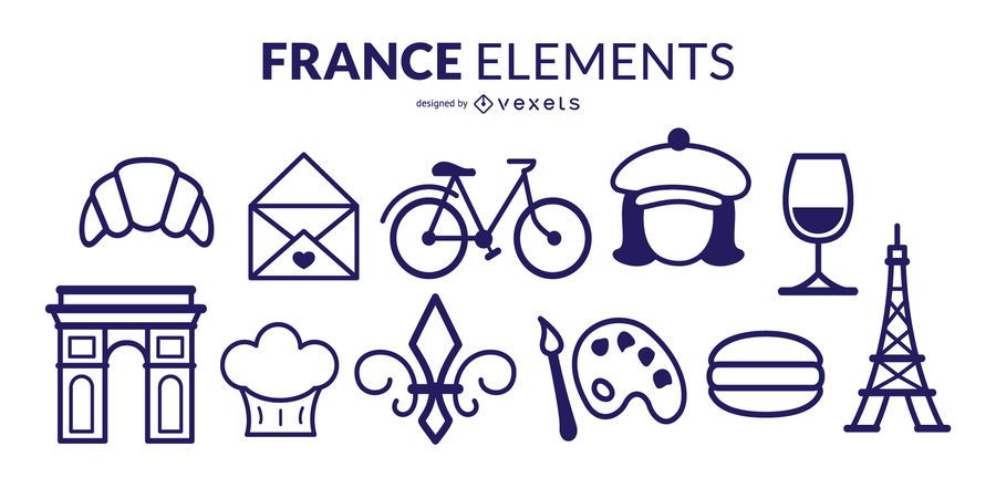 Paquete de elementos de trazo de Francia Paquete de elementos de trazo de Francia