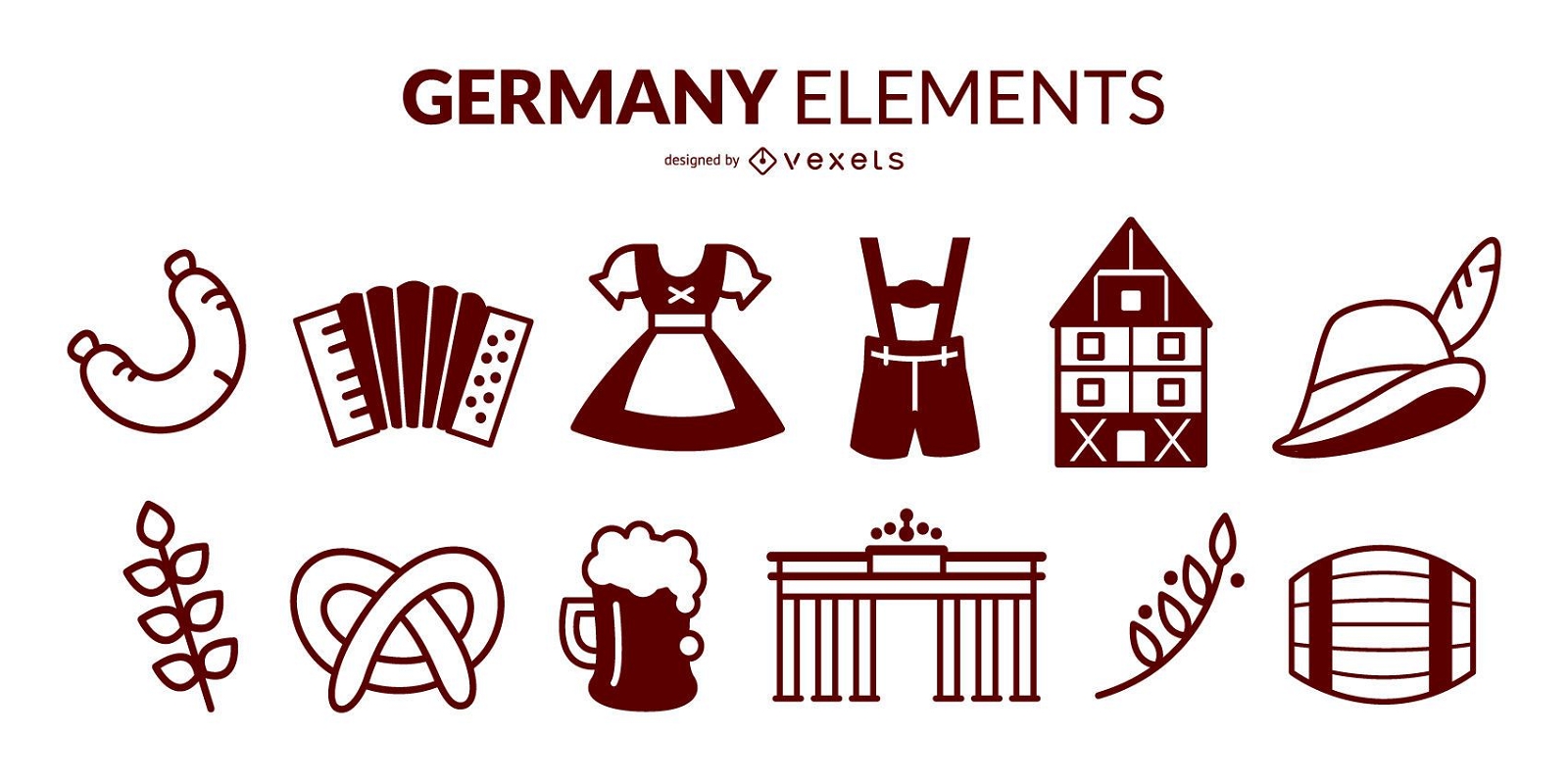 Deutschland Stroke Elements Pack