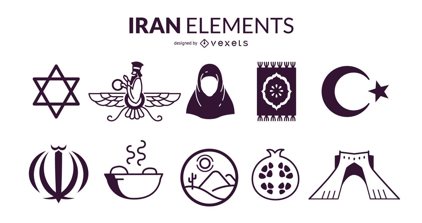 Conjunto de diseño de elementos de Irán