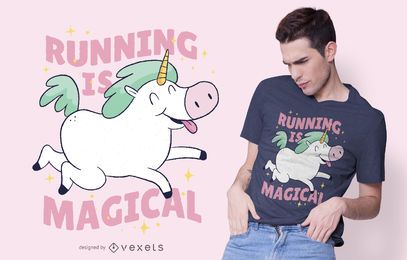 Unicorn Running T-shirt Design Unicorn Running T-shirt Design