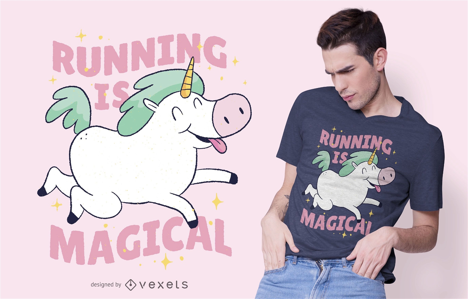Design de camiseta de corrida Unicorn