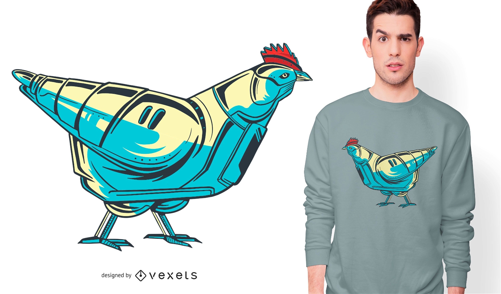 Diseño de camiseta Chicken Robot
