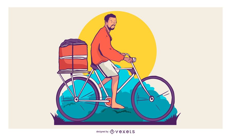 Bike Delivery Man T-shirt Design Bike Delivery Man T-shirt Design