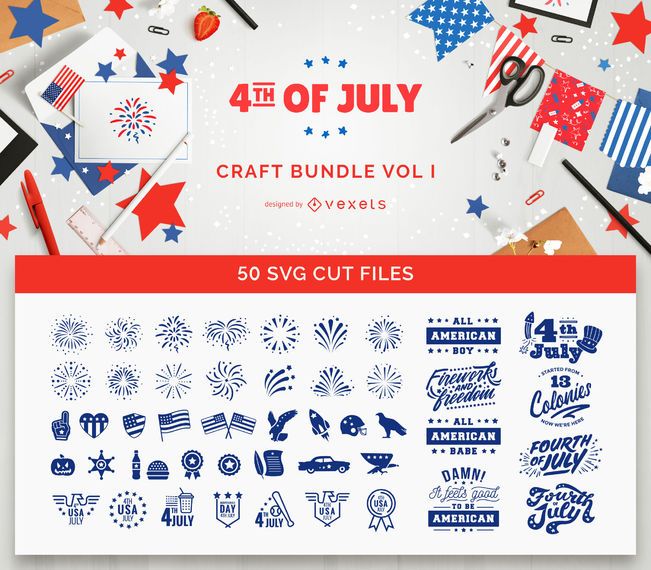 Paquete de manualidades del 4 de julio Vol I Paquete de manualidades del 4 de julio Vol I