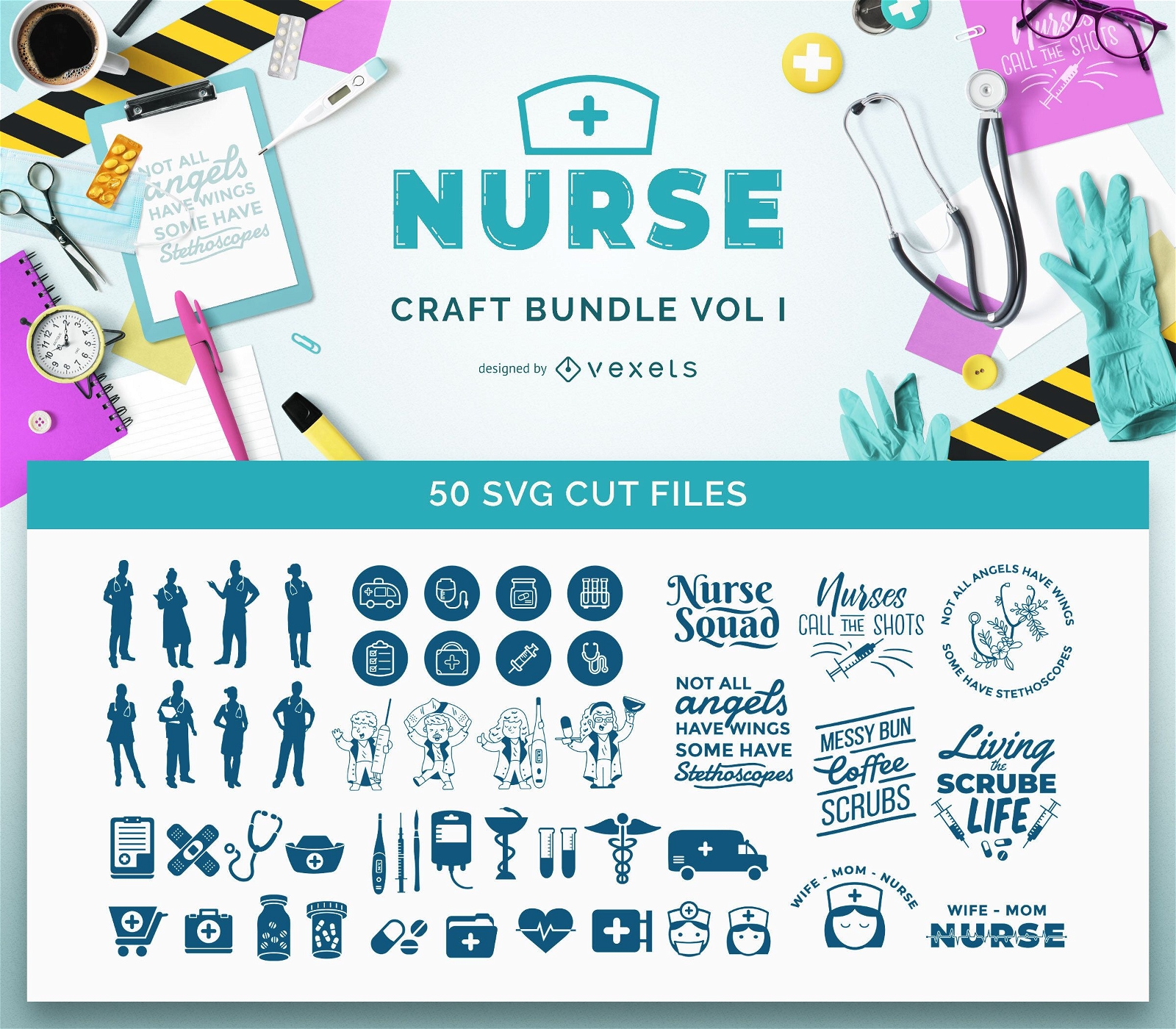 Paquete de SVG de enfermera Vol I