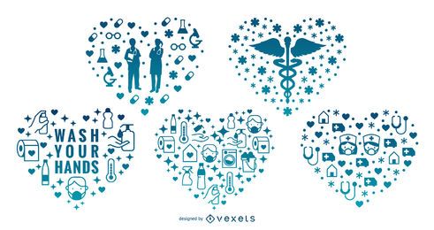 Medicine hearts set Medicine hearts set