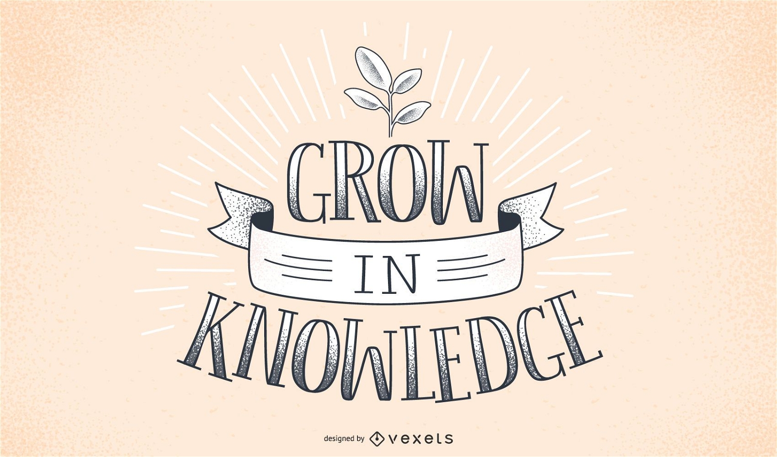 Grow in knowledge lettering design