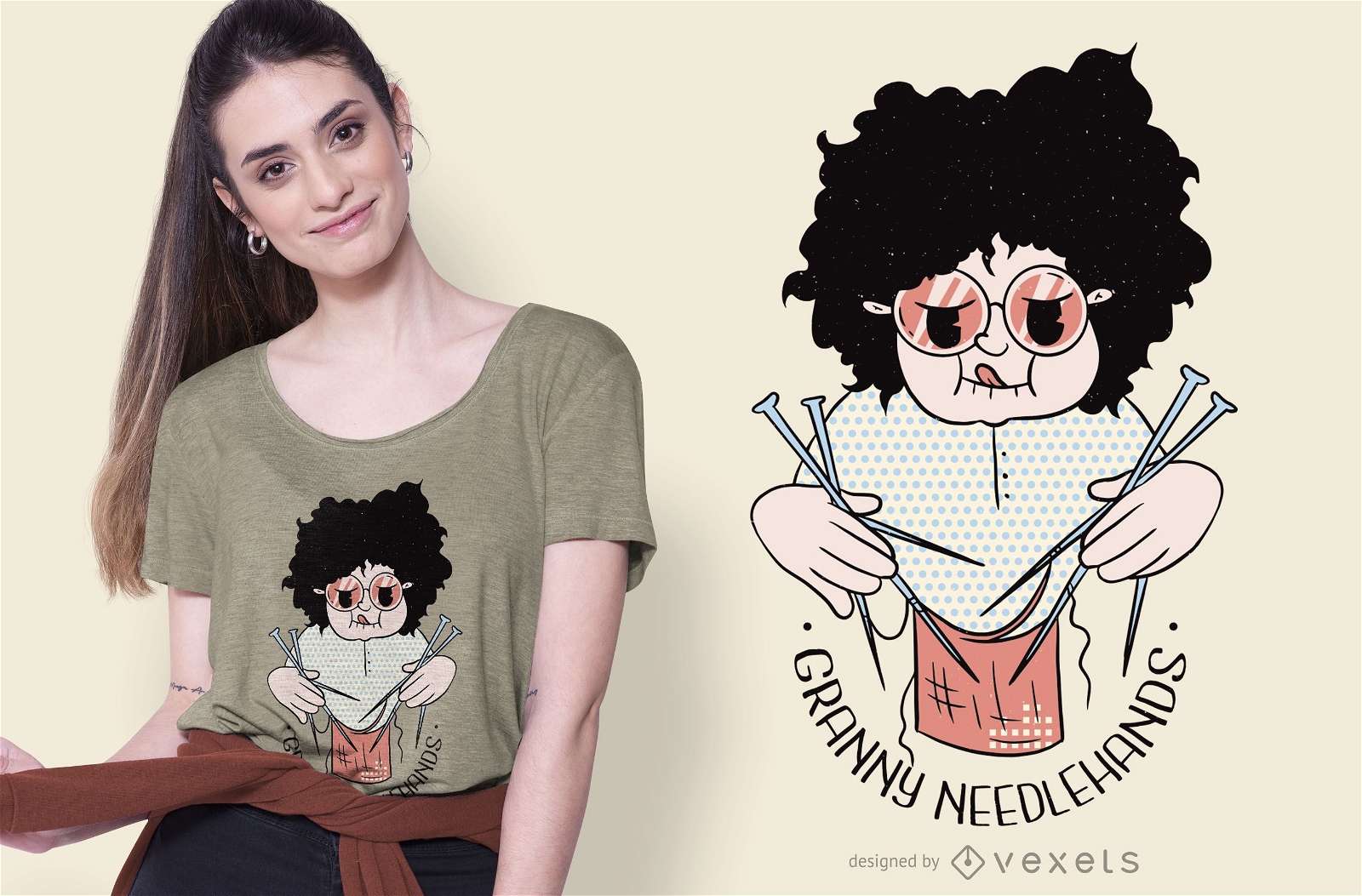 Granny Knitting Quote T-shirt Design