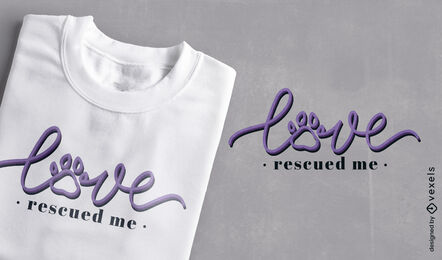 Design de camiseta com texto de amor de cachorro