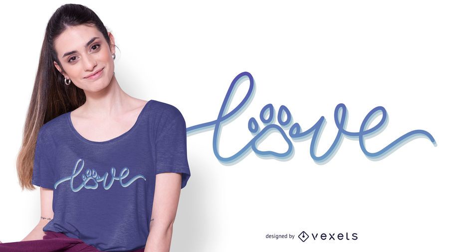 Dog Love Text T-shirt Design Dog Love Text T-shirt Design