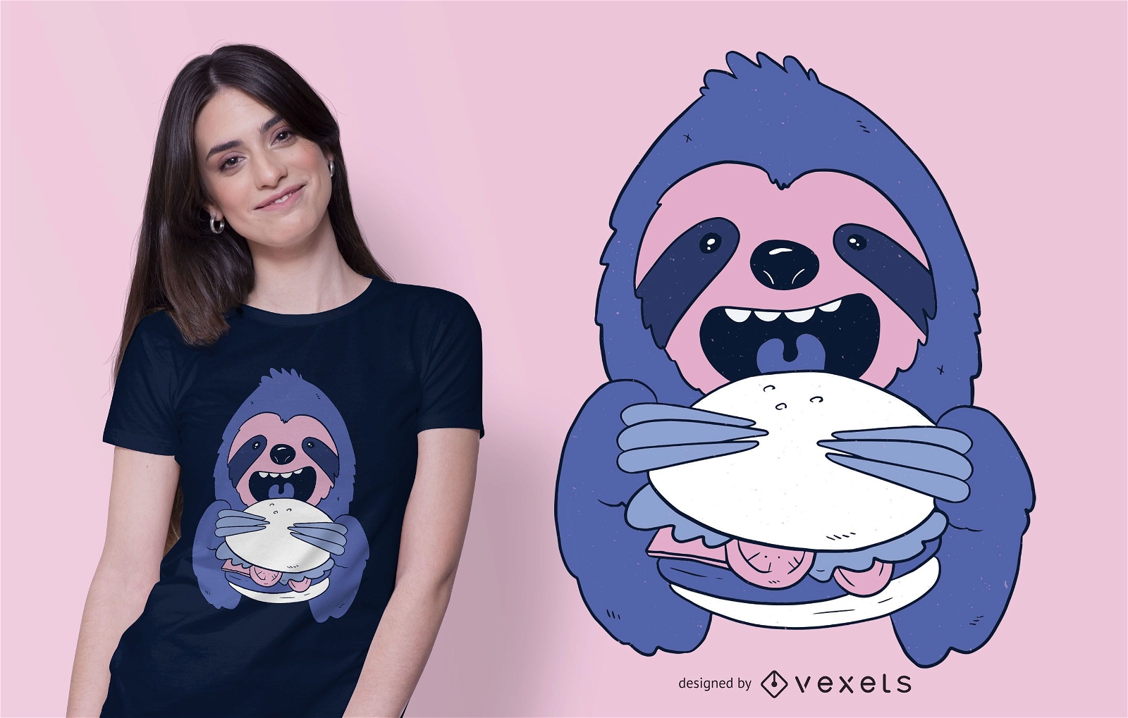 Design de camisetas Burger Sloth