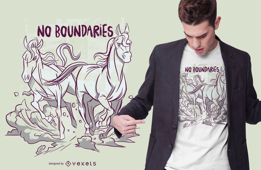 Running Horses Text T-shirt Design Running Horses Text T-shirt Design