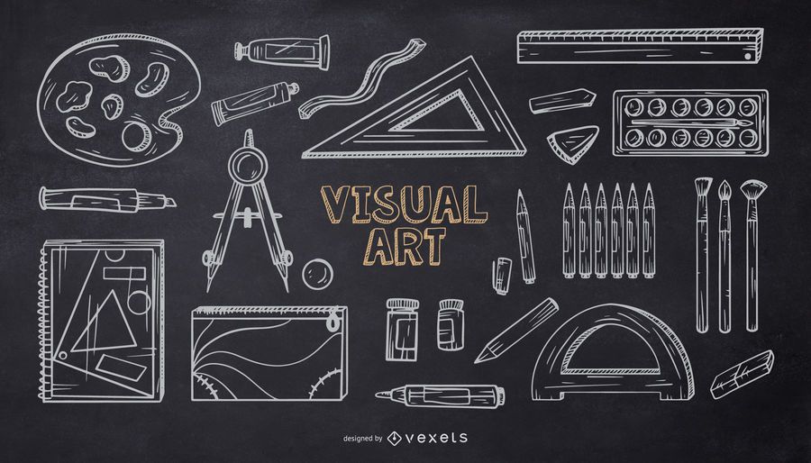 Art School Elements Chalk Design Pack Art School Elements Chalk Design Pack