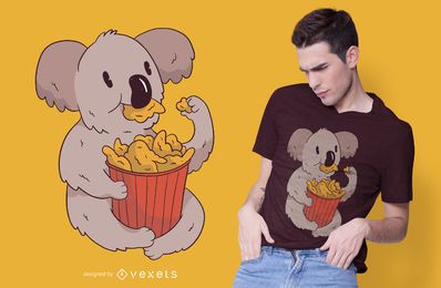 Design de t-shirt de asas de frango coala