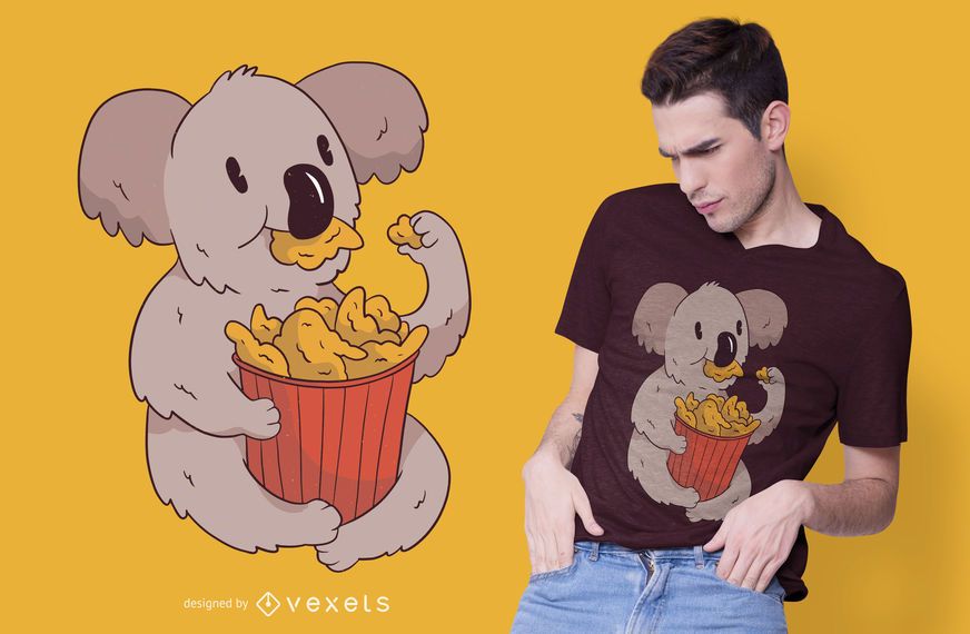 Diseño de camiseta de alitas de pollo koala Diseño de camiseta de alitas de pollo koala