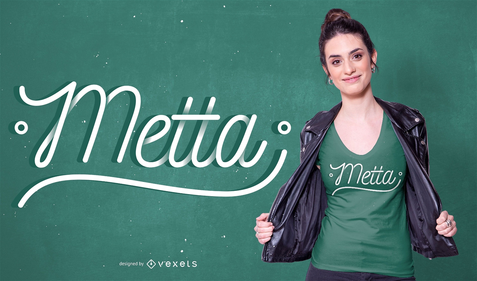 Diseño de camiseta Metta Text