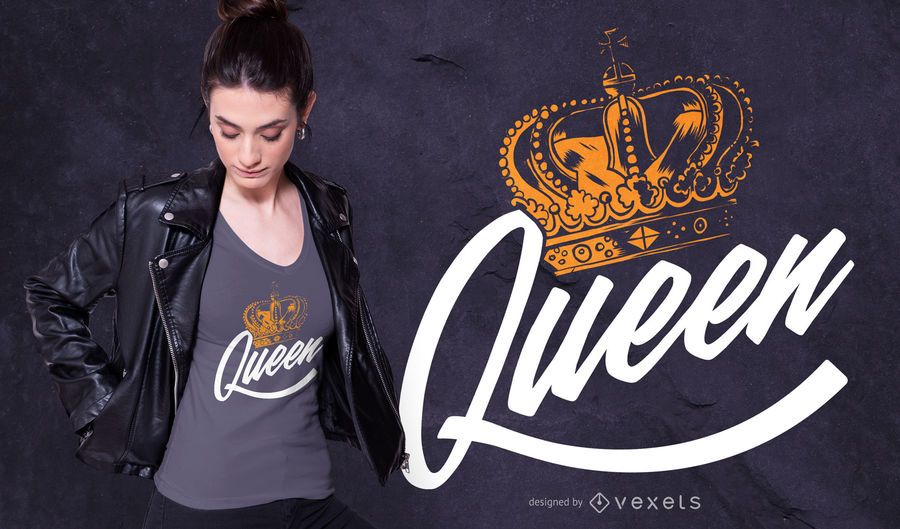 Design de t-shirt de letras de rainha Design de t-shirt de letras de rainha