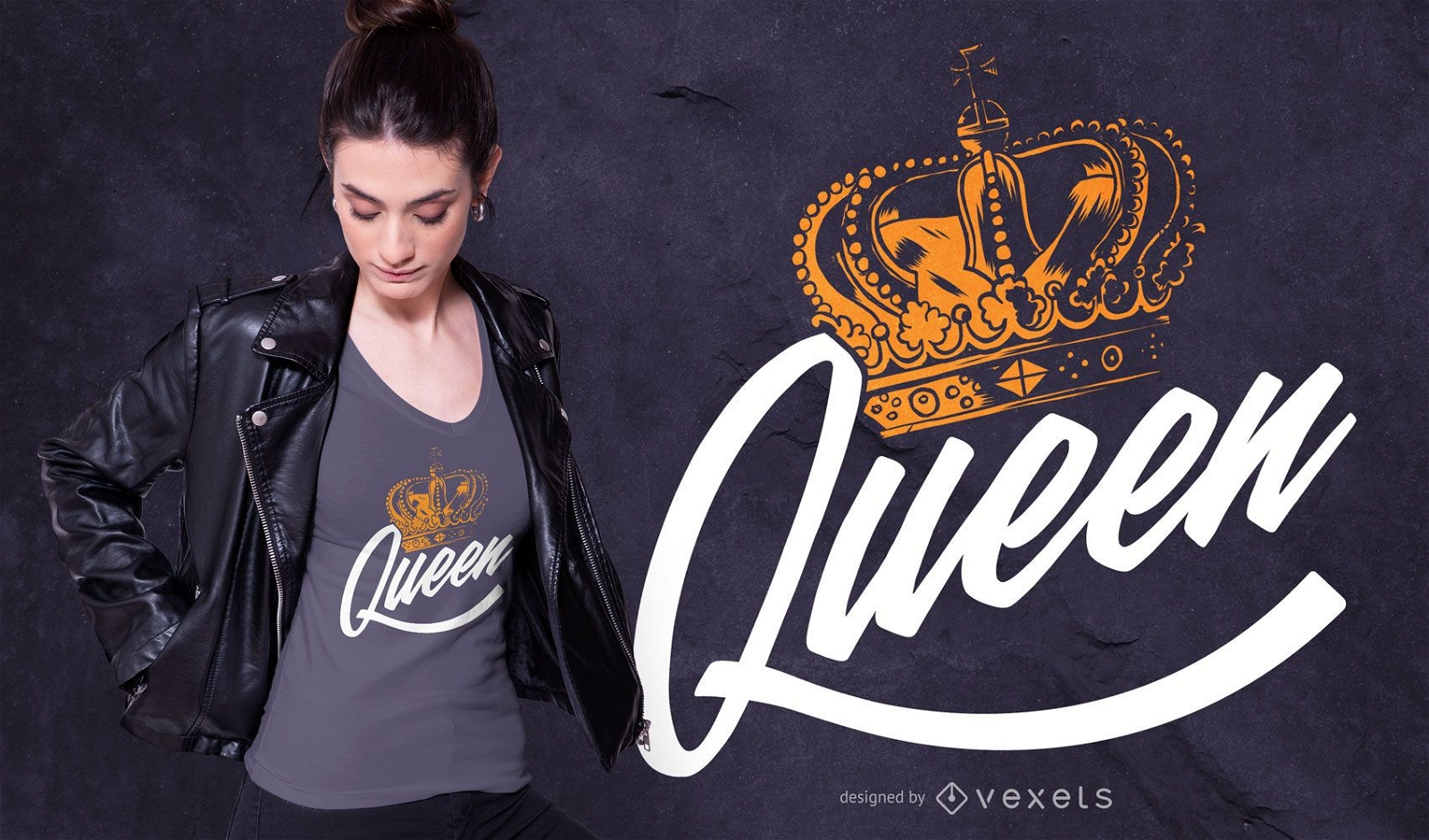 Design de camisetas com letras da rainha