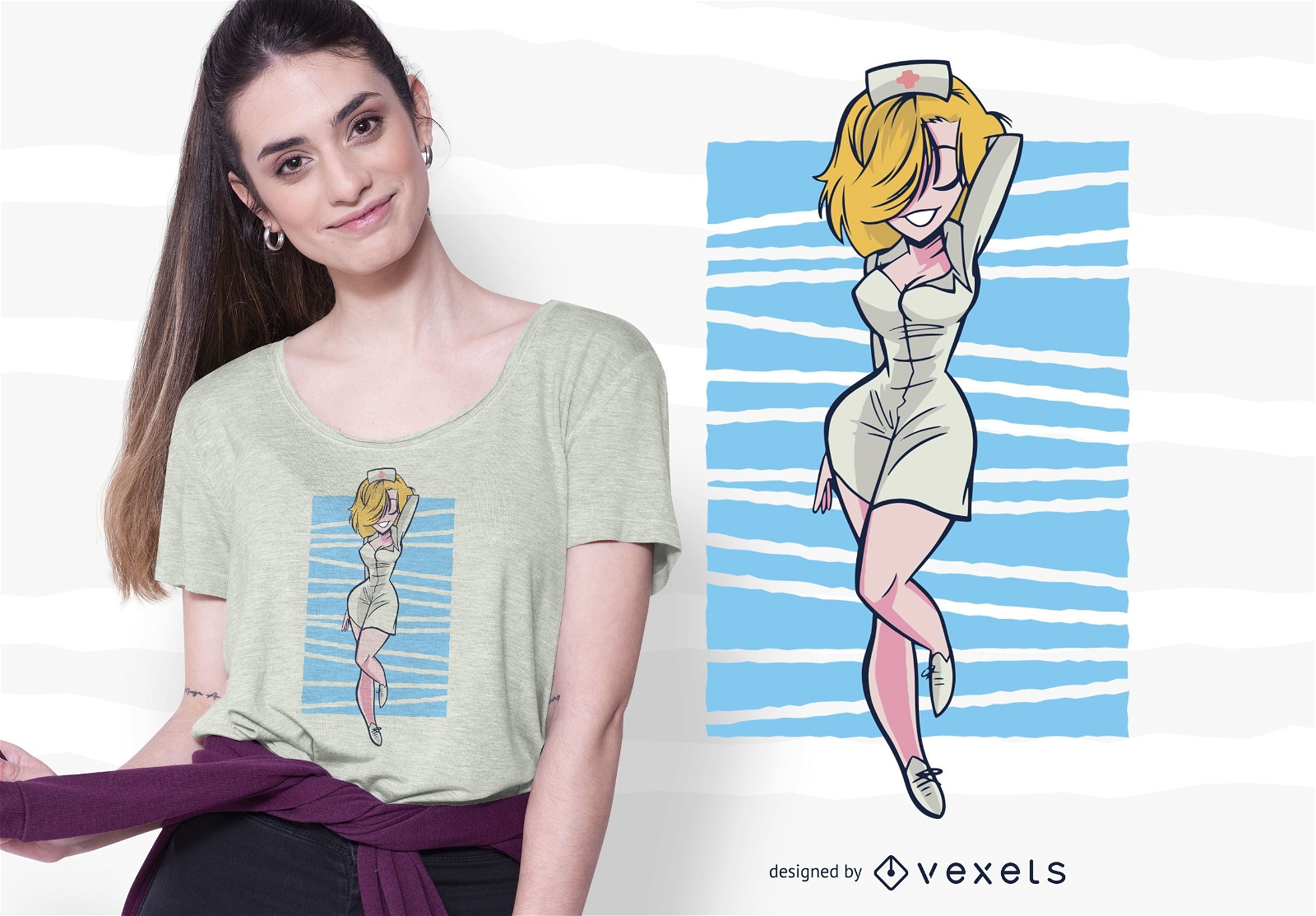 Sexy Krankenschwester T-Shirt Design