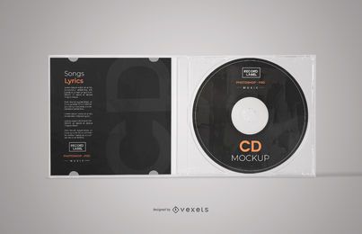 Maqueta de caja de CD abierta