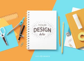 Back to school notebook mockup Back to school notebook mockup