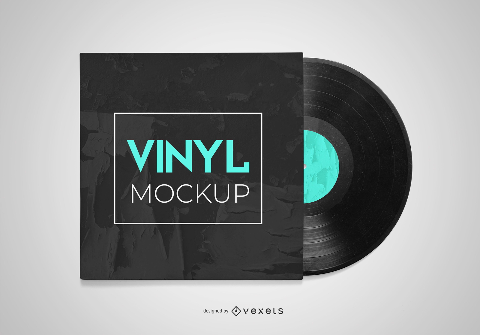 Vinyl Record Sleeve Mockup Design PSD Editable Template