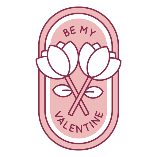 Be my valentine badge PNG Design