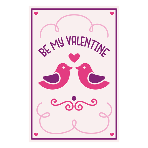 Be my valentine card PNG Design