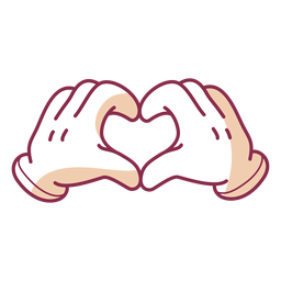 Cartoon hands forming heart PNG Design