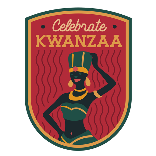 Celebrate kwanzaa woman badge PNG Design