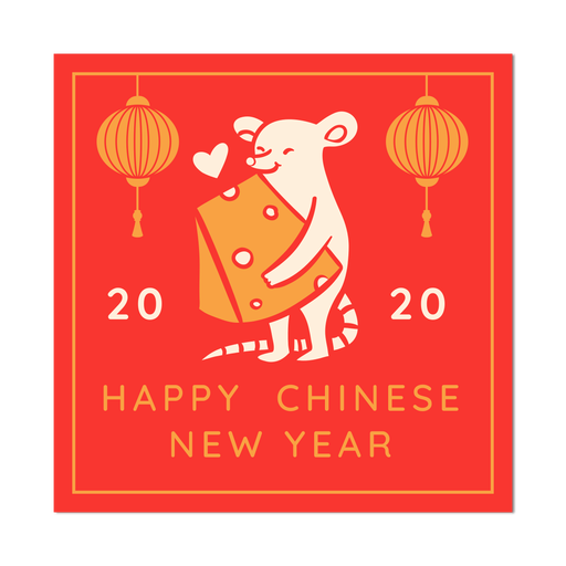 Queso rata año nuevo chino Diseño PNG
