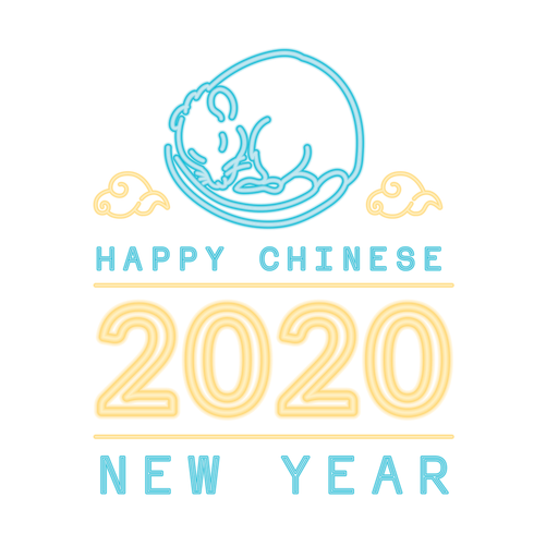 Chinese new year 2020 rat PNG Design