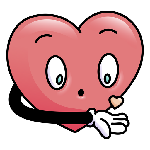 Colored heart blowing little heart PNG Design