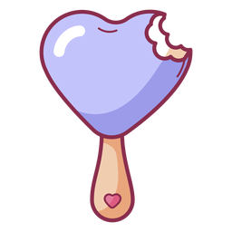 Dulces de color corazón mordido de san valentín Diseño PNG