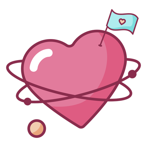 Colored valentine heart planet flag PNG Design