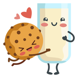 Amantes de la leche de galletas Diseño PNG