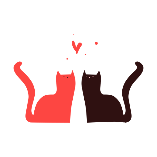 Cute cats couple PNG Design