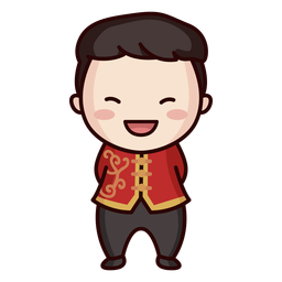 Roupa tradicional chinesa fofa Desenho PNG