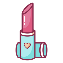 Cute colored valentine lipstick PNG Design