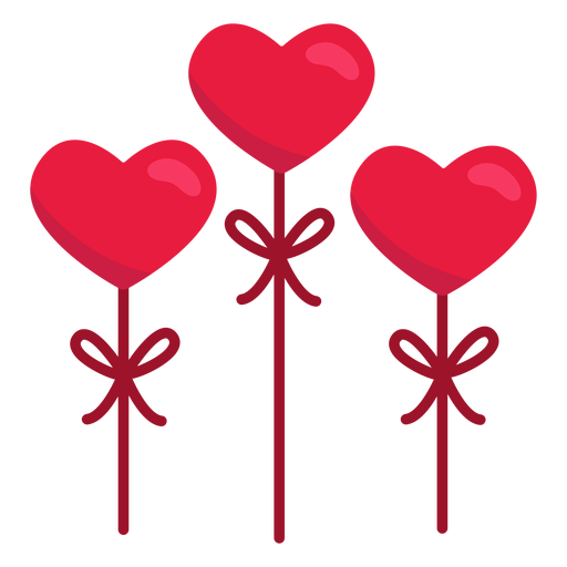 Cute hearts flat PNG Design